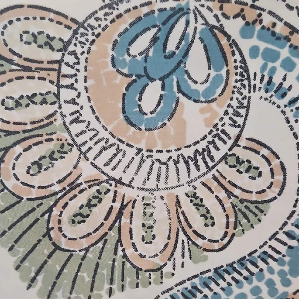 Noble Excellence Cream Mid-Century Modern Paisley Floral King Pillow Shams